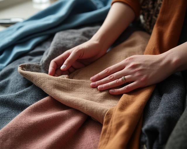 Selezione di tessuti di lusso: lane italiane, cashmere e seta per guardaroba su misura a Roma